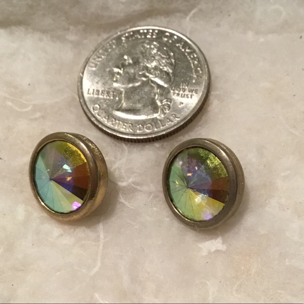 3 for $15💥 Vintage Mirrored Earrings Gold Tone